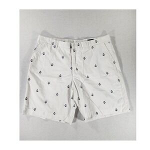Lilly Pulitzer Everglades Short Mens 40 White Embroidered Anchor Nautical Cotton